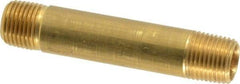 Eaton - 1/8 Male Thread, Brass Industrial Pipe Long Nipple - MNPTF, 1,200 psi - Benchmark Tooling