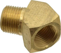Eaton - 3/8 Male Thread x 3/8 Female Thread, Brass Industrial Pipe 45° Street Elbow - MNPTF x FNPTF, 1,200 psi - Benchmark Tooling