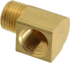 Eaton - 1/8 Male Thread x 1/8 Female Thread, Brass Industrial Pipe 90° Street Elbow - MNPTF x FNPTF (Short Threads), 1,200 psi - Benchmark Tooling
