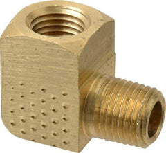 Eaton - 1/4 Male Thread x 1/4 Female Thread, Brass Industrial Pipe 90° Street Elbow - MNPTF x FNPTF, 1,200 psi - Benchmark Tooling