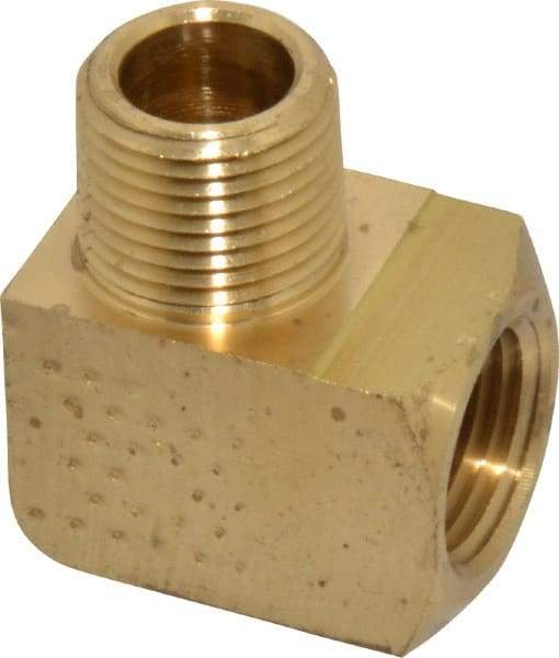 Eaton - 3/8 Male Thread x 3/8 Female Thread, Brass Industrial Pipe 90° Street Elbow - MNPTF x FNPTF, 1,200 psi - Benchmark Tooling