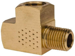 Eaton - 1/4 Male Thread x 1/4 Female Thread, Brass Industrial Pipe Street Tee - MNPTF x FNPTF, 1,200 psi - Benchmark Tooling