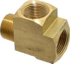 Eaton - 3/4 Male Thread x 3/4 Female Thread, Brass Industrial Pipe Street Tee - MNPTF x FNPTF, 1,200 psi - Benchmark Tooling