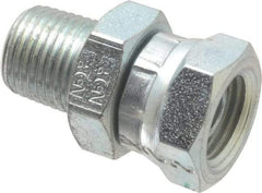 Eaton - 1/8-27 Male Thread x 1/8-27 Female Thread, Steel Industrial Pipe Adapter - MNPT x FNPSM, 2,500 psi - Benchmark Tooling