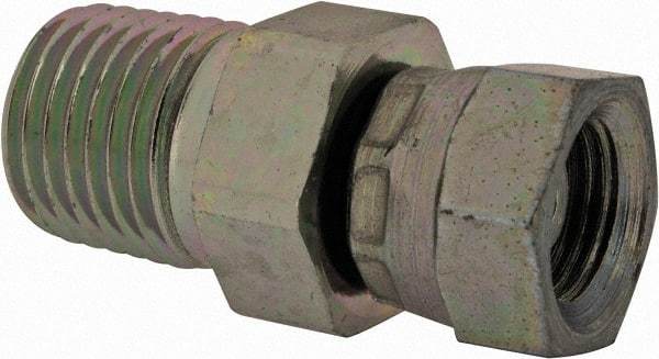 Eaton - 1/4-18 Male Thread x 1/8-27 Female Thread, Steel Industrial Pipe Adapter - MNPT x FNPSM, 2,500 psi - Benchmark Tooling