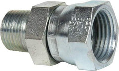 Eaton - 3/8-18 Male Thread x 1/2-14 Female Thread, Steel Industrial Pipe Adapter - MNPT x FNPSM, 2,500 psi - Benchmark Tooling