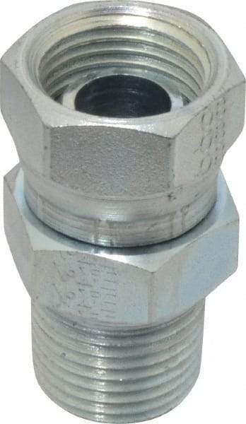 Eaton - 1/2-14 Male Thread x 1/2-14 Female Thread, Steel Industrial Pipe Adapter - MNPT x FNPSM, 2,500 psi - Benchmark Tooling