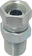 Eaton - 1/2-14 Male Thread x 1/2-14 Female Thread, Steel Industrial Pipe Adapter - MNPT x FNPSM, 2,500 psi - Benchmark Tooling