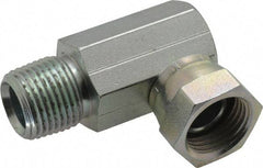 Weatherhead - 1/2-14 Male Thread x 1/2-14 Female Thread, Steel Industrial Pipe 90° Elbow Adapter - FNPSM x MNPT, 2,500 psi - Benchmark Tooling