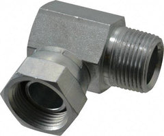 Weatherhead - 3/4-14 Male Thread x 3/4-14 Female Thread, Steel Industrial Pipe 90° Elbow Adapter - FNPSM x MNPT, 2,500 psi - Benchmark Tooling