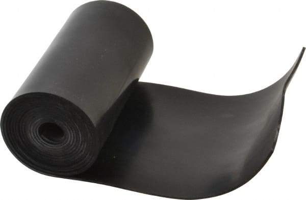 Made in USA - 1/16" Thick x 4" Wide x 5' Long Black Buna-N Rubber Roll - Stock Length, Plain Back, 50 Shore A Durometer, 2,500 psi Tensile Strength, -20°F to 170°F - Benchmark Tooling