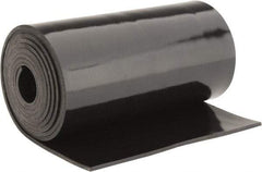 Made in USA - 1/8" Thick x 6" Wide x 5' Long Black Buna-N Rubber Roll - Stock Length, Plain Back, 50 Shore A Durometer, 2,500 psi Tensile Strength, -20°F to 170°F - Benchmark Tooling