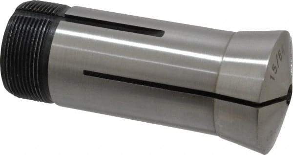 Interstate - 15/64 Inch 5C Round Collet - 3.28" Overall Length, 1.041-24 Internal Thread Size, Steel, 0.0005 Inch TIR - Exact Industrial Supply