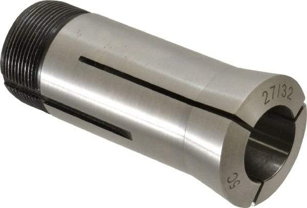 Interstate - 27/32 Inch 5C Round Collet - 3.28" Overall Length, 1.041-24 Internal Thread Size, Steel, 0.0005 Inch TIR - Exact Industrial Supply