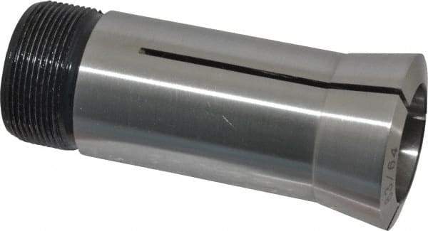 Interstate - 63/64 Inch 5C Round Collet - 3.28" Overall Length, 1.041-24 Internal Thread Size, Steel, 0.0005 Inch TIR - Exact Industrial Supply