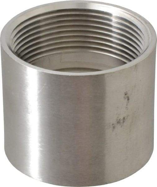 Merit Brass - 2-1/2" Grade 304 Stainless Steel Pipe Coupling - FNPT x FNPT End Connections, 150 psi - Benchmark Tooling