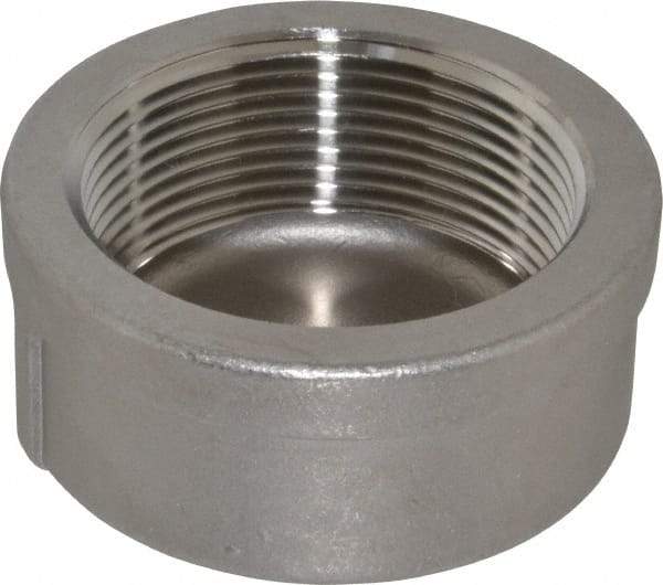 Merit Brass - 2-1/2" Grade 304 Stainless Steel Pipe End Cap - FNPT End Connections, 150 psi - Benchmark Tooling