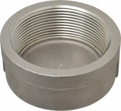 Merit Brass - 3" Grade 304 Stainless Steel Pipe End Cap - FNPT End Connections, 150 psi - Benchmark Tooling