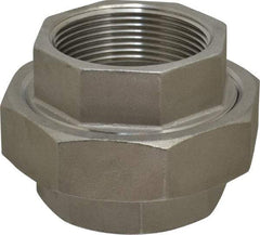 Merit Brass - 2-1/2" Grade 304 Stainless Steel Pipe Union - FNPT x FNPT End Connections, 150 psi - Benchmark Tooling