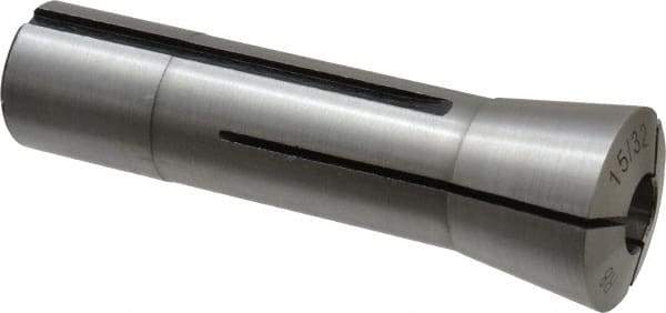 Interstate - 15/32 Inch Steel R8 Collet - 7/16-20 Drawbar Thread, 0.0007 Inch TIR - Exact Industrial Supply