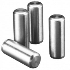 Value Collection - 1/8" Diam x 1-1/4" Pin Length Alloy Steel Oversized Dowel Pin - C 50-58 Hardness, 3,200 Lb Breaking Strength, 1 Beveled & 1 Rounded End - Benchmark Tooling