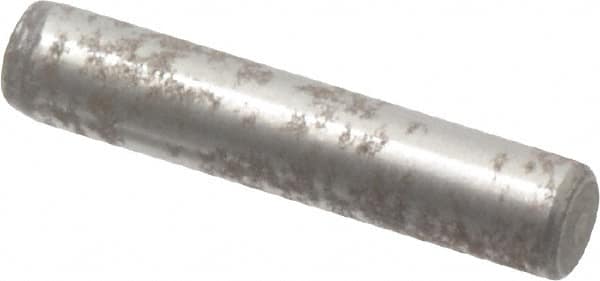 Value Collection - 1/8" Diam x 5/8" Pin Length Alloy Steel Oversized Dowel Pin - C 50-58 Hardness, 3,200 Lb Breaking Strength, 1 Beveled & 1 Rounded End - Benchmark Tooling