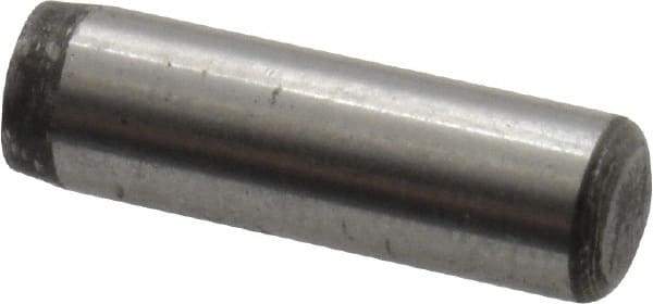 Value Collection - 3/16" Diam x 5/8" Pin Length Alloy Steel Oversized Dowel Pin - C 50-58 Hardness, 7,200 Lb Breaking Strength, 1 Beveled & 1 Rounded End - Benchmark Tooling