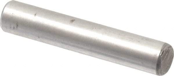 Value Collection - 3/16" Diam x 1" Pin Length Alloy Steel Oversized Dowel Pin - C 50-58 Hardness, 7,200 Lb Breaking Strength, 1 Beveled & 1 Rounded End - Benchmark Tooling