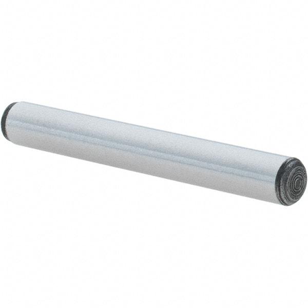 Value Collection - 3/16" Diam x 1-1/2" Pin Length Alloy Steel Oversized Dowel Pin - C 50-58 Hardness, 7,200 Lb Breaking Strength, 1 Beveled & 1 Rounded End - Benchmark Tooling