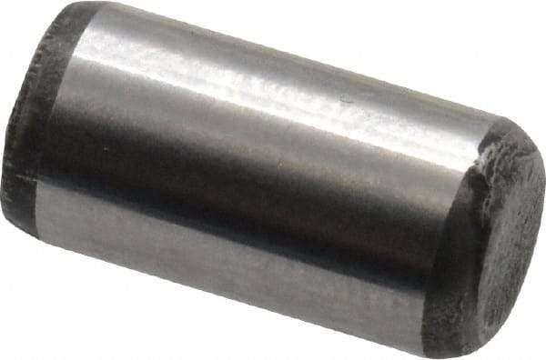 Value Collection - 1/4" Diam x 1/2" Pin Length Alloy Steel Oversized Dowel Pin - C 50-58 Hardness, 12,800 Lb Breaking Strength, 1 Beveled & 1 Rounded End - Benchmark Tooling