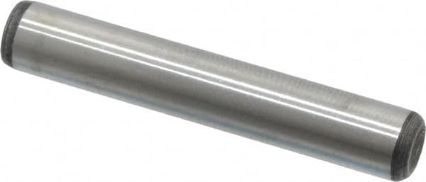 Value Collection - 1/4" Diam x 1-1/2" Pin Length Alloy Steel Oversized Dowel Pin - C 50-58 Hardness, 12,800 Lb Breaking Strength, 1 Beveled & 1 Rounded End - Benchmark Tooling