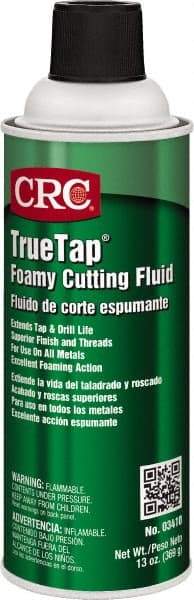 CRC - TrueTap Foamy, 16 oz Aerosol Cutting & Tapping Fluid - Straight Oil, For Drilling, Reaming, Sawing, Shearing, Threading, Turning - Benchmark Tooling