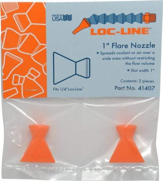 Loc-Line - 1/4" Hose Inside Diam x 1" Nozzle Diam, Coolant Hose Nozzle - For Use with Loc-Line Modular Hose System, 2 Pieces - Benchmark Tooling