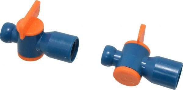 Loc-Line - 2 Piece, 1/4" ID Coolant Hose Valve Pack - Female to Male Connection, Acetal Copolymer Body, 1/4 NPT, Use with Loc-Line Modular Hose Systems - Benchmark Tooling