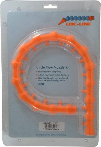 Loc-Line - 1/2" Hose Inside Diam x 1/2" Nozzle Diam, Coolant Hose Nozzle Kit - For Use with Loc-Line Modular Hose System, 16 Pieces - Benchmark Tooling