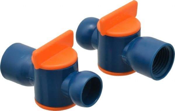 Loc-Line - 2 Piece, 1/2" ID Coolant Hose Valve Pack - Female to Male Connection, Acetal Copolymer Body, 1/2 NPT, Use with Loc-Line Modular Hose Systems - Benchmark Tooling