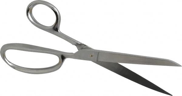 Heritage Cutlery - 4-1/4" LOC, 9-1/2" OAL Stainless Steel Standard Shears - Right Hand, Metal Straight Handle, For General Purpose Use - Benchmark Tooling