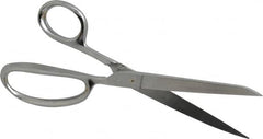 Heritage Cutlery - 4-1/4" LOC, 9-1/2" OAL Stainless Steel Standard Shears - Right Hand, Metal Straight Handle, For General Purpose Use - Benchmark Tooling