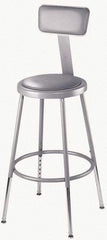 NPS - 18 to 26" High, Adjustable Height Stool - Vinyl Seat, Gray - Benchmark Tooling