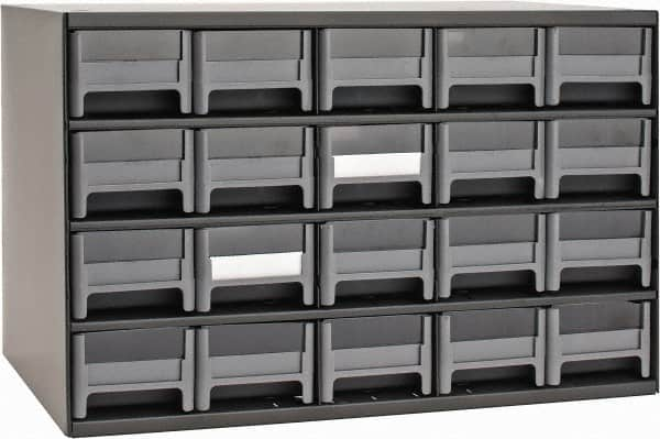 Akro-Mils - 20 Drawer, Small Parts Modular Steel Frame Storage Cabinet - 11" Deep x 17" Wide x 11" High - Benchmark Tooling