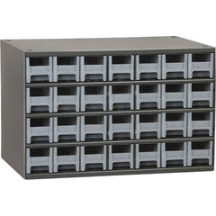 Akro-Mils - 28 Drawer, Small Parts Modular Steel Frame Storage Cabinet - 11" Deep x 17" Wide x 11" High - Benchmark Tooling