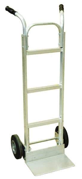 Harper Trucks - 600 Lb Capacity 49" OAH Hand Truck - High Back Dual Handle, Aluminum, Solid Rubber Wheels - Benchmark Tooling