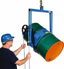 Made in USA - 1,500 Lb Load Capacity, 55 Gal Drum Carrier - 10" Wide x 39" High - Benchmark Tooling