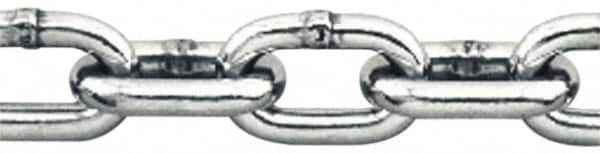 Pewag - 1/8" Welded Stainless Steel Chain - 410 Lb Capacity, Grade 30, Cut to Length, Stainless Steel, Bright Finish - Benchmark Tooling