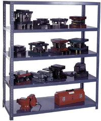 Edsal - 5 Shelf Starter Channel Reinforced Open Steel Shelving - 15,000 Lb Capacity, 60" Wide x 72" High x 18" Deep, Gray - Benchmark Tooling