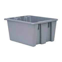 Rubbermaid - 1.3 Cu Ft, 100 Lb Load Capacity Gray Polyethylene Tote Container - Stacking, Nesting, 19-1/2" Long x 15-1/2" Wide x 10" High - Benchmark Tooling