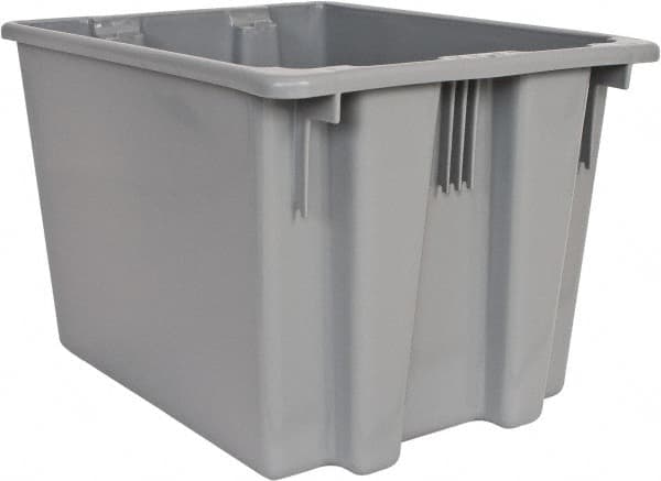 Rubbermaid - 1.6 Cu Ft, Gray Polyethylene Tote Container - Stacking, Nesting, 19-1/2" Long x 15-1/2" Wide x 13" High - Benchmark Tooling