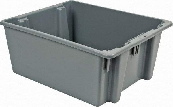 Rubbermaid - 2 Cu Ft, 100 Lb Load Capacity Gray Polyethylene Tote Container - Stacking, Nesting, 23-1/2" Long x 19-1/2" Wide x 10" High - Benchmark Tooling