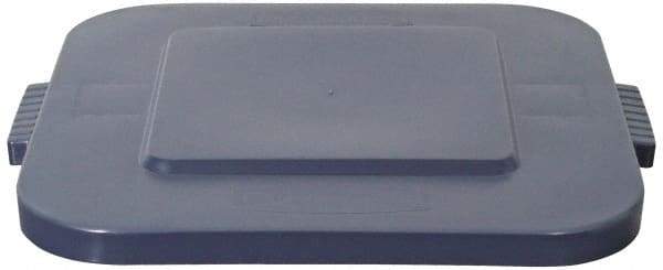 Rubbermaid - Square Lid for Use with 28 Gal Square Trash Cans - Gray, Polyethylene, For 3526 Brute Trash Cans - Benchmark Tooling