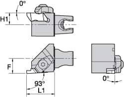 Kennametal - NG3L Insert, 30mm Head Length, 1.19mm Min Groove Width, Modular Grooving Cutting Unit Head - Left Hand Cut, System Size KM25, Series Top Notch - Benchmark Tooling